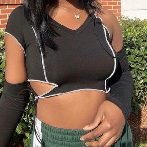 Black crop top from Halibuy